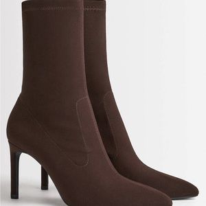 Dark Brown Sock Boot